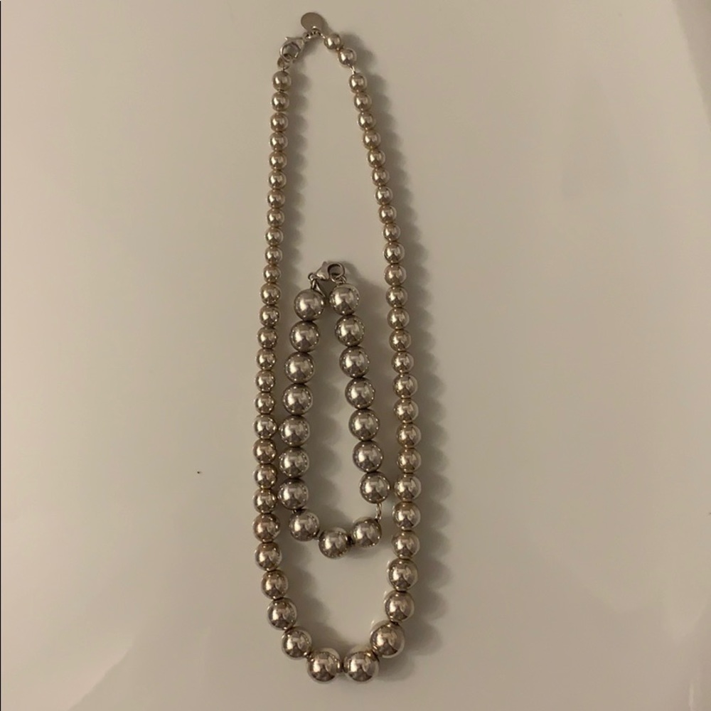 Tiffany’s Sterling Silver Bead Necklace & Bracelet
